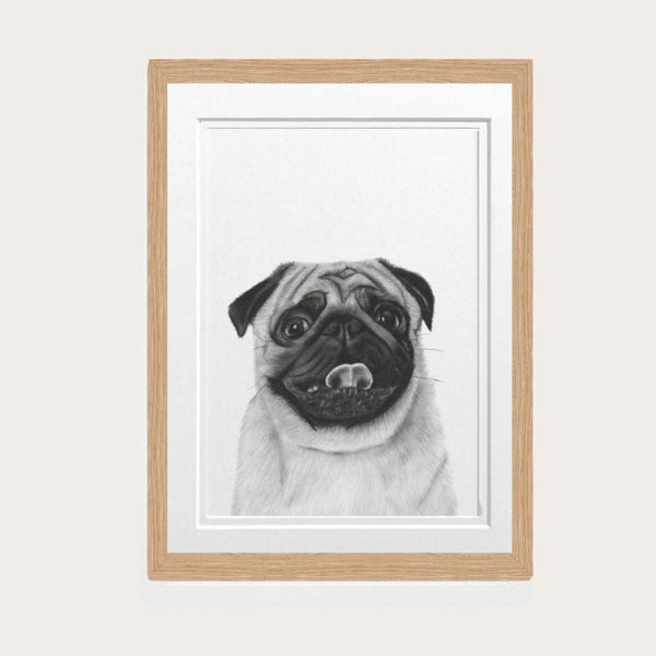 Pug Hand-Drawn Greeting Card – A Charming Illustration