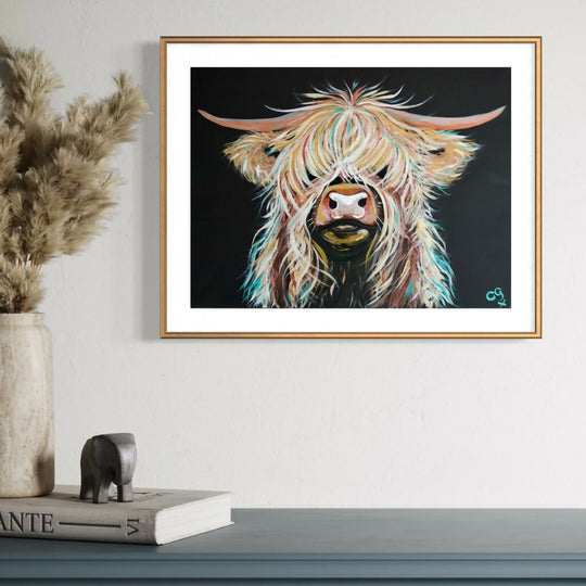 Scruffy the Highland Cow A4 Art Print - Country Collection