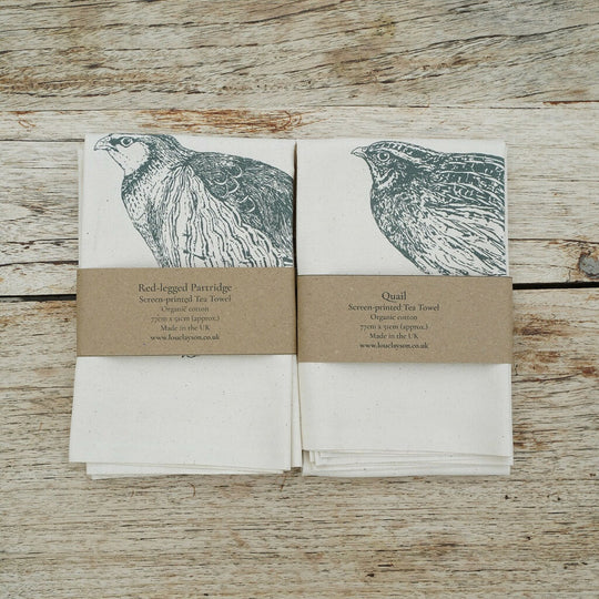 Organic Cotton Tea Towels (Set of 2) - Game Birds