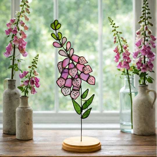 Stained Glass Foxglove – Pink & Purple Wispy Textured Bloom