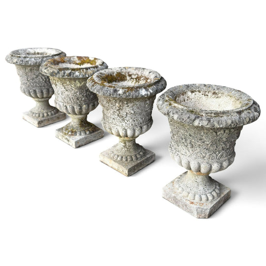 Set of Four Vintage Weathered Campana Urns