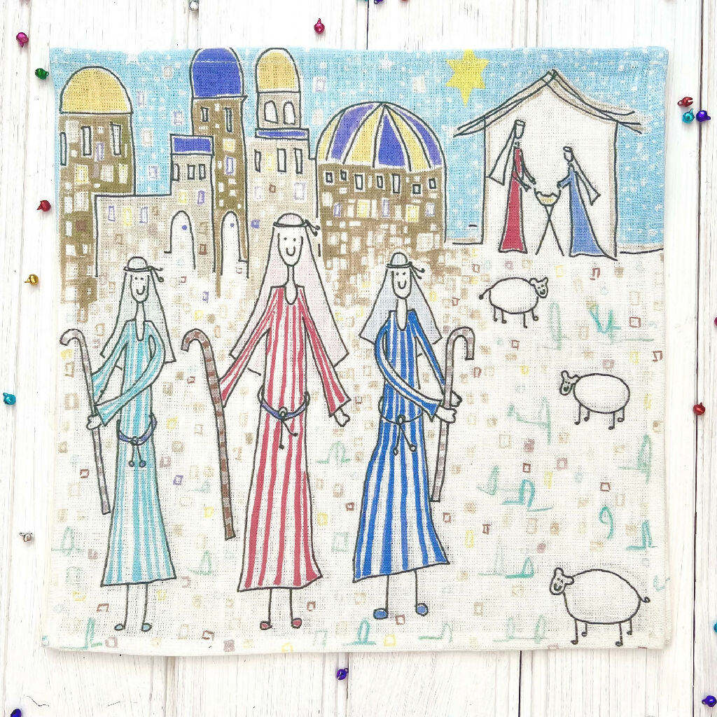 Christmas Linen Napkins - Following the Star