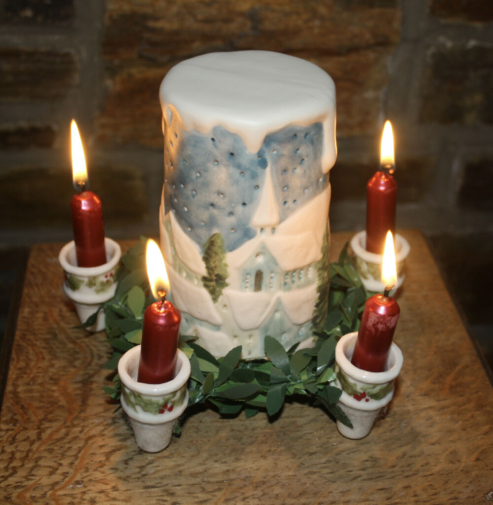 Christmas Alpine Village Candle Holder