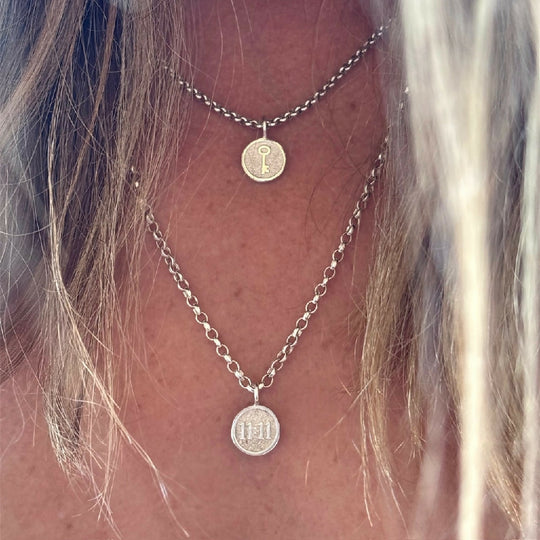 Silver Key Charm Necklace