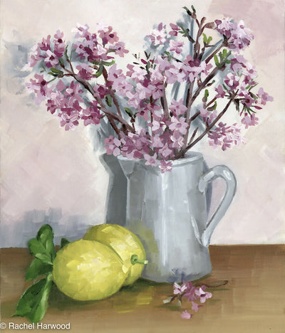 Viburnum Blossom and Lemons Fine Art Pint