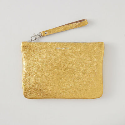 golden leather clutch bag - RHEAMORE - web