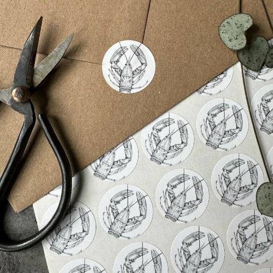 70 Mini Lobster Stickers - (35 per sheet)