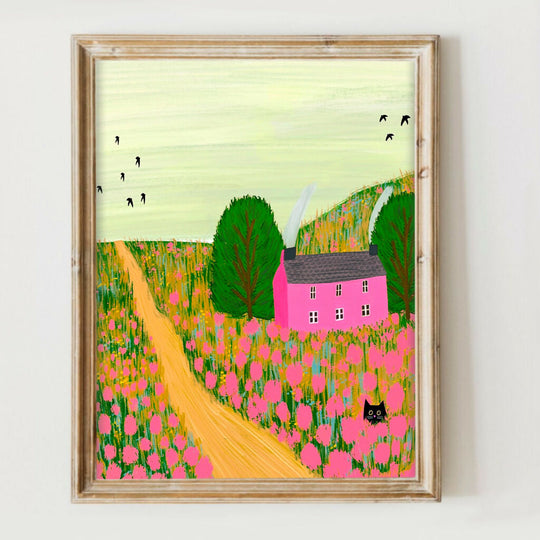 Pink Cottage print