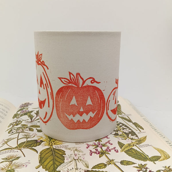Hand-printed Tealight Lantern - Pumpkin Patch