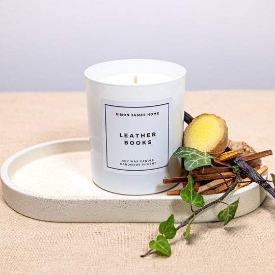 Leather Books Candle - Luxury Soy Wax