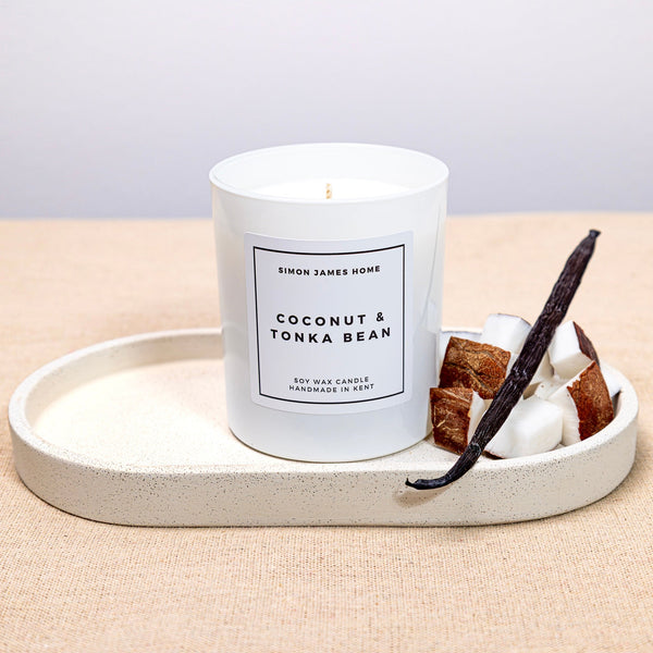 Coconut & Tonka Bean Candle - Luxury Soy Wax - Handmade Coconut Candle