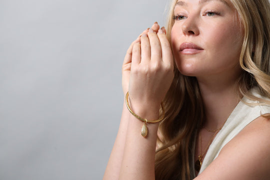 Hammered Almond Bangle