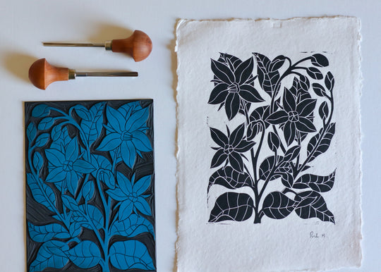 Heritage Kitchen Garden - Borage | Hand printed on Cotton Rag Paper