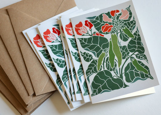 Heritage Kitchen Runner Beans Notecards | Set of 8 Notecards & Envelopes