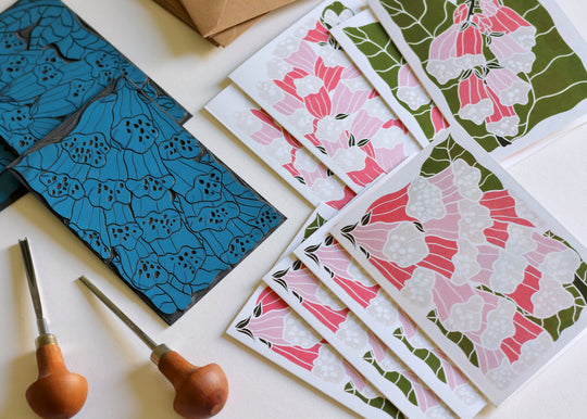 British Woodland Foxglove Notecards | Set of 8 Notecards & Envelopes
