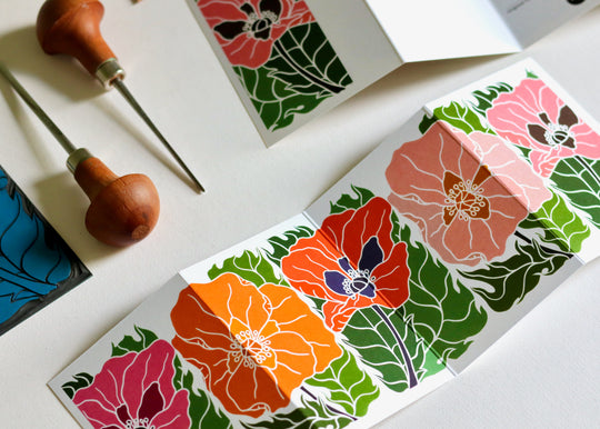 Poppy Parade Garland Card | Single Card & Envelope