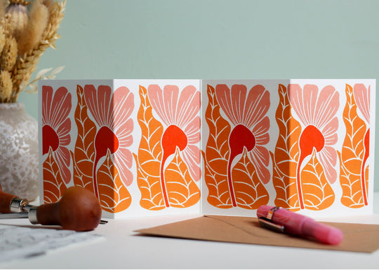 Golden Autumn Garland Card | Single Card & Envelope