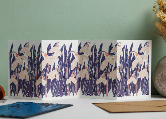 Snowdrops in the Night Garden Garland Card | Single Card & Envelope