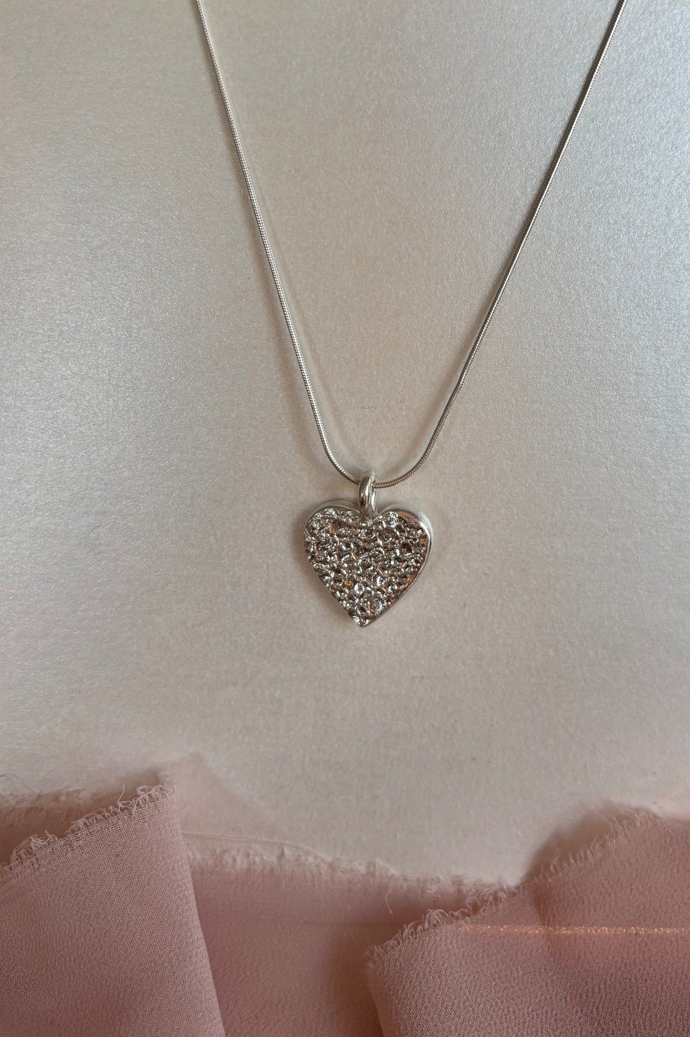 Textured Love Heart Necklace