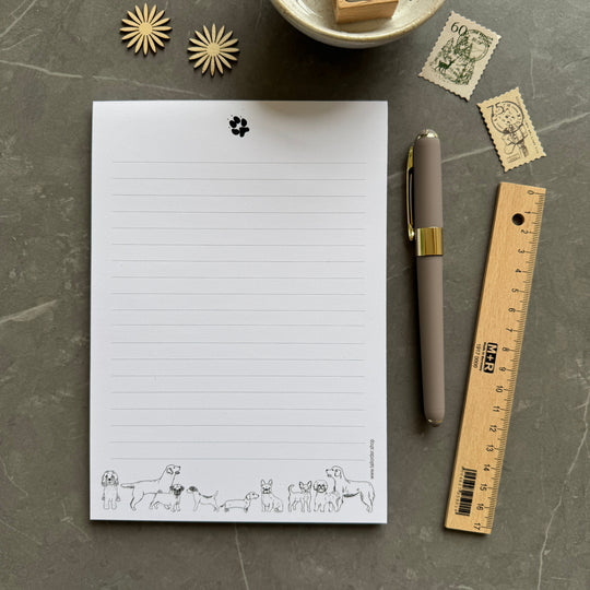 A5 Dog Themed Lined Notepad