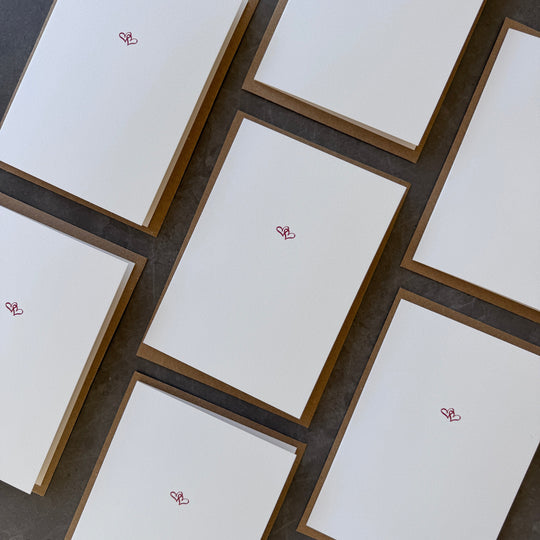 Linked Love Heart Note Cards