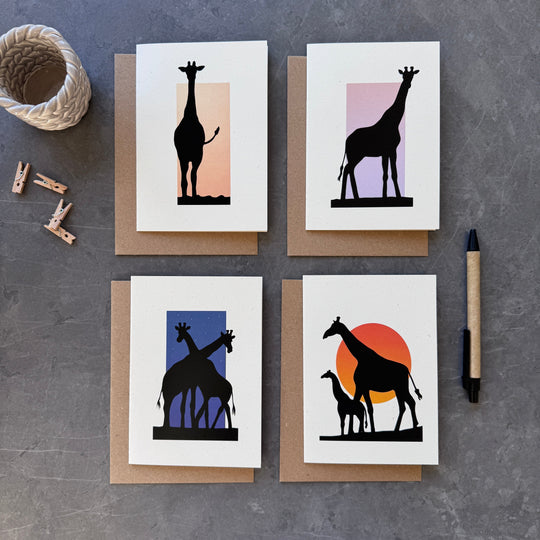 Giraffe Shadow Note Cards