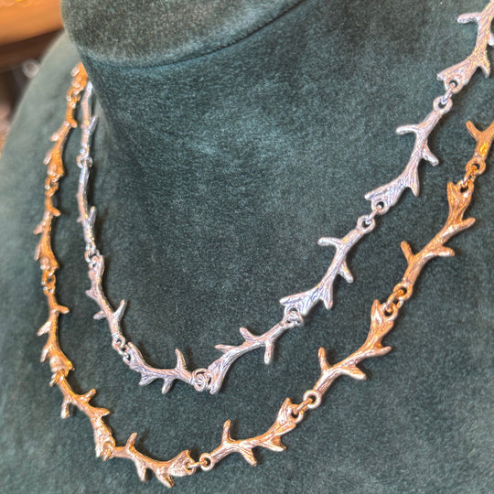 Sterling Silver Antler Chain Necklace