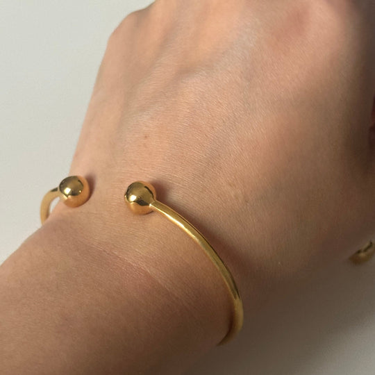 Gold Plated Sterling Silver Cuff with Spheres