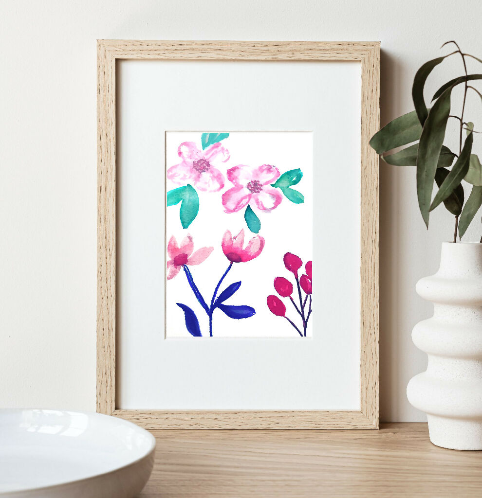 Flower Quad Watercolour Print