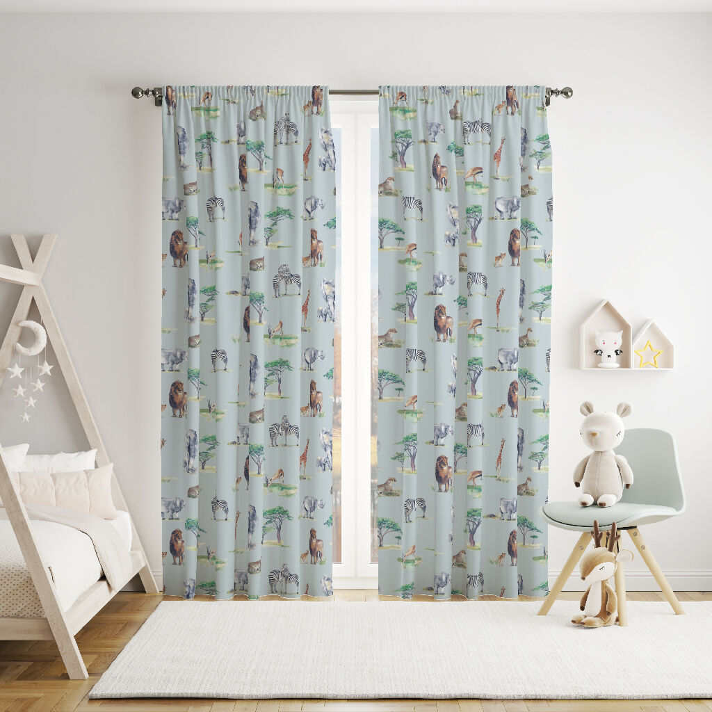 Safari Animals Curtain Fabric