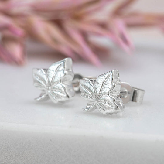 Ivy Leaf Silver Earrings