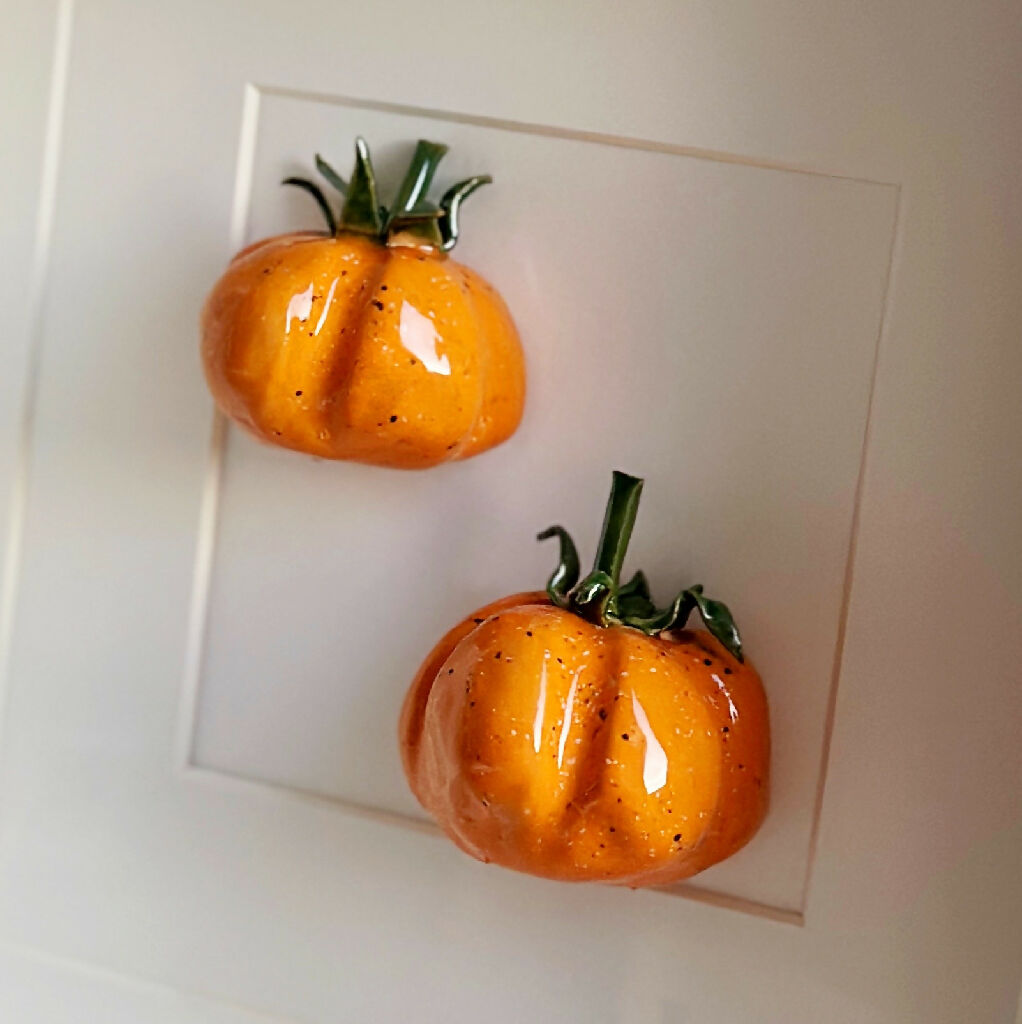 Ceramic Kitchen Wall Art: Orange Tomatoes