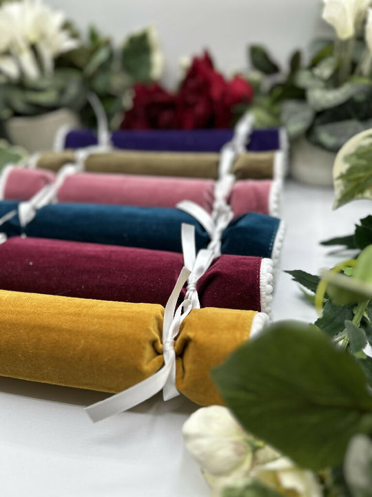 Handmade Velvet Christmas Crackers: Eco-Friendly Reusable Holiday Decor