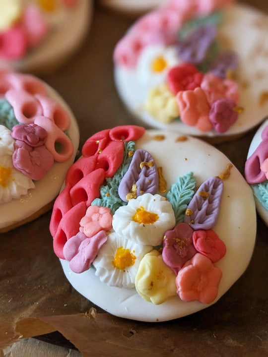 Box of 24 Hand Iced Personalised Wild Flower Biscuits (Individually Wrapped)