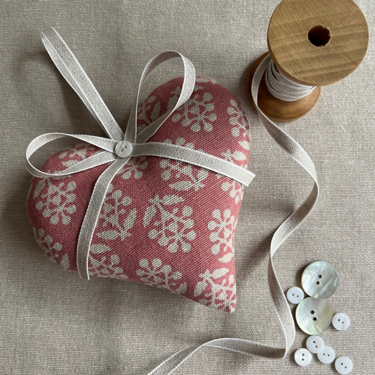 Lavender Heart in Rose Sprig cotton by Susie Watson Designs