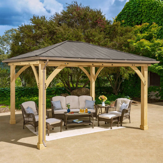 Meridian Gazebo 12ft x 12ft (3.7m x 3.7m) with Rain Guttering