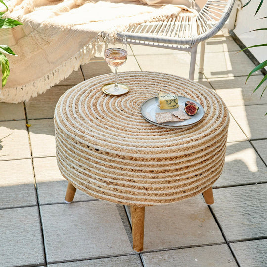 EcoBlend Jute Footstool Large