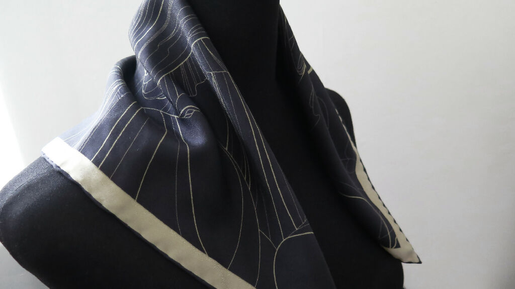 Moon Rising | Aquarius Collection. Hand Rolled Silk Square