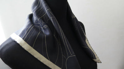 Moon Rising | Aquarius Collection. Hand Rolled Silk Square