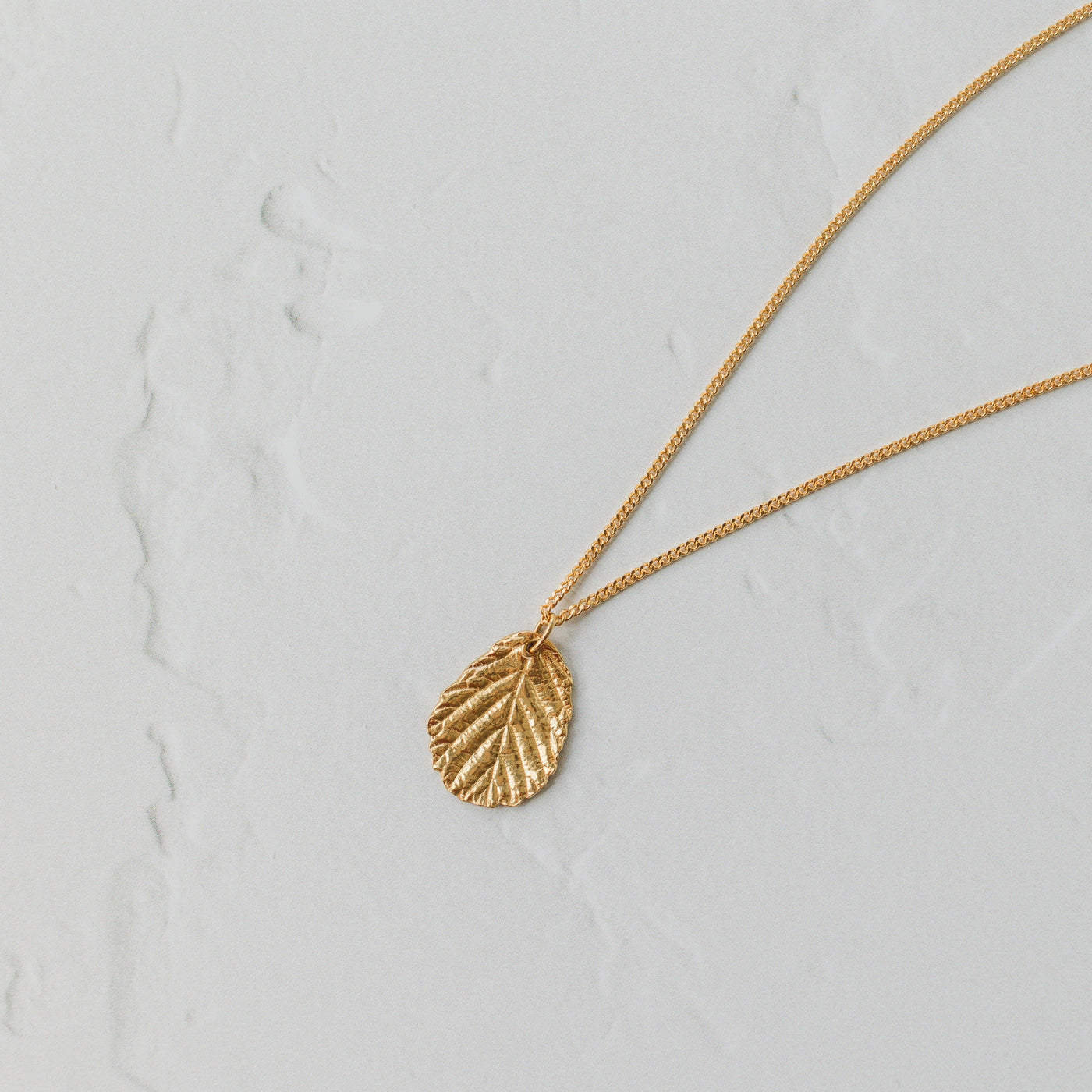 Gold Blackberry Leaf Necklace