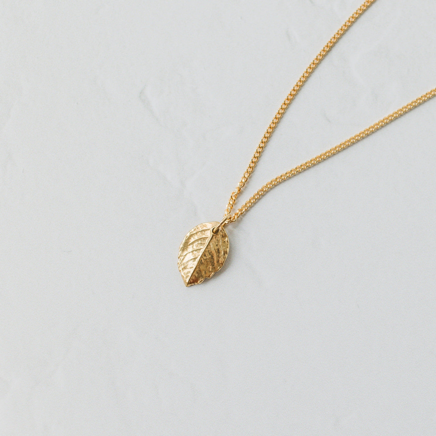 Gold Baby Rose Leaf Necklace