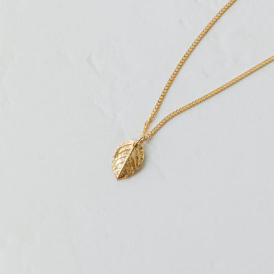 Gold Baby Rose Leaf Necklace