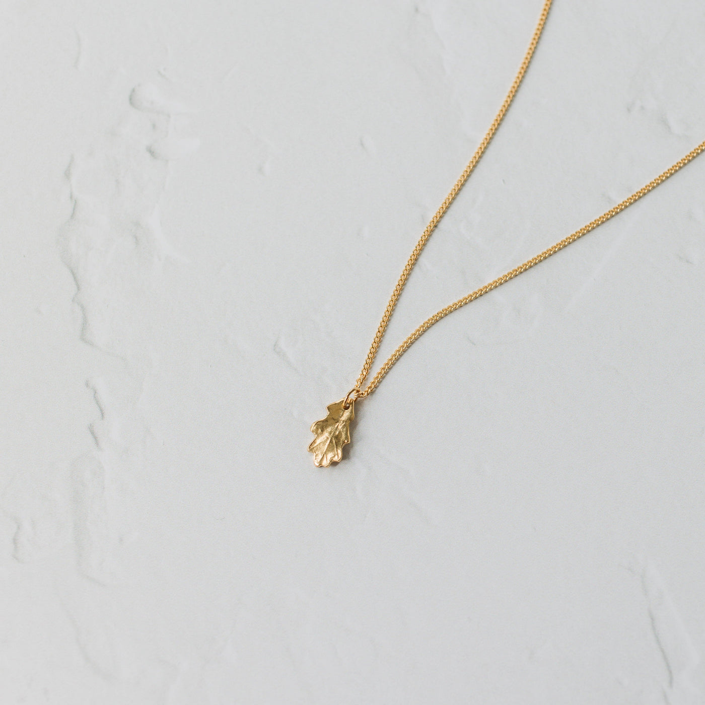 Gold Baby Oak Leaf Necklace