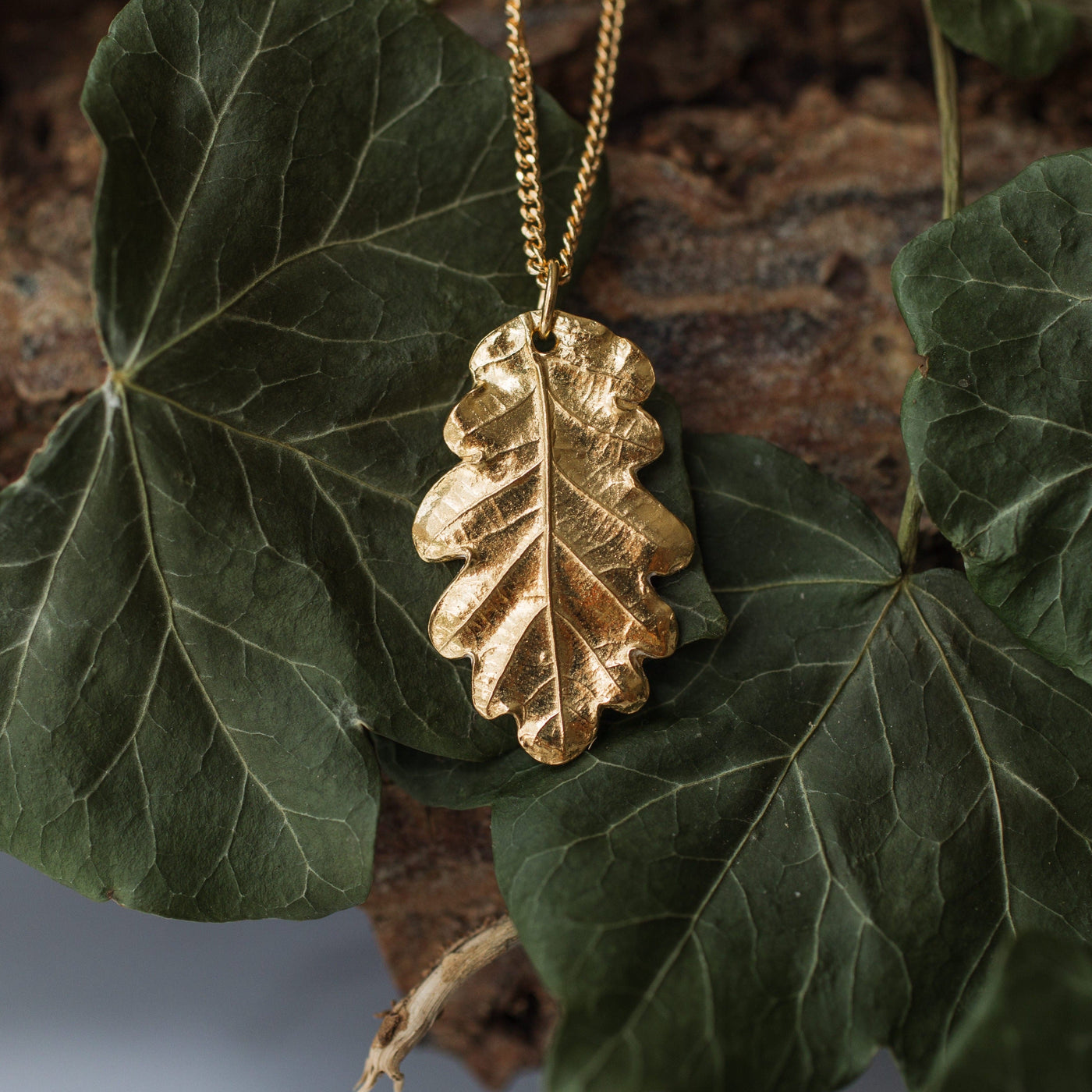 Gold Oak Leaf Necklace