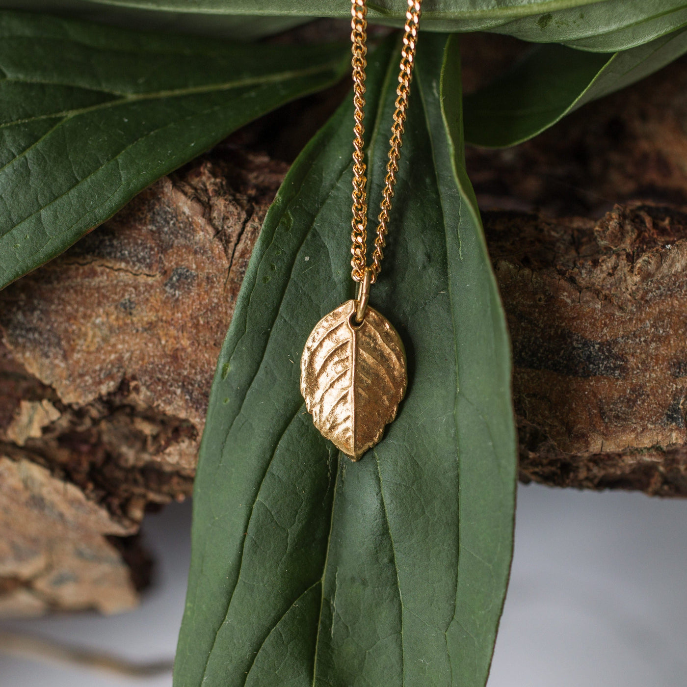 Gold Baby Rose Leaf Necklace