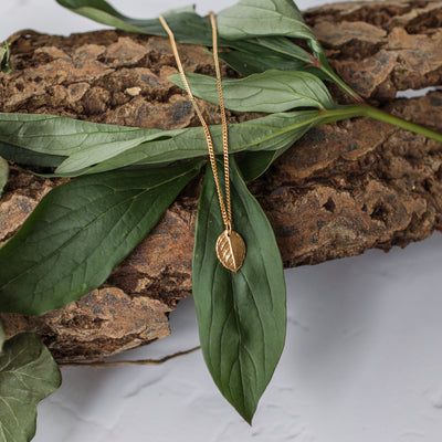 Gold Baby Rose Leaf Necklace