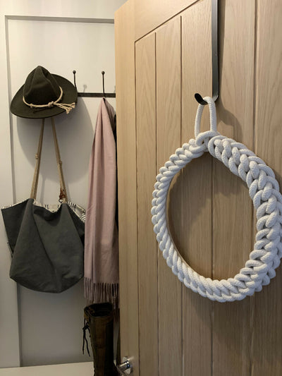 30cm White Cotton Christmas Wreath