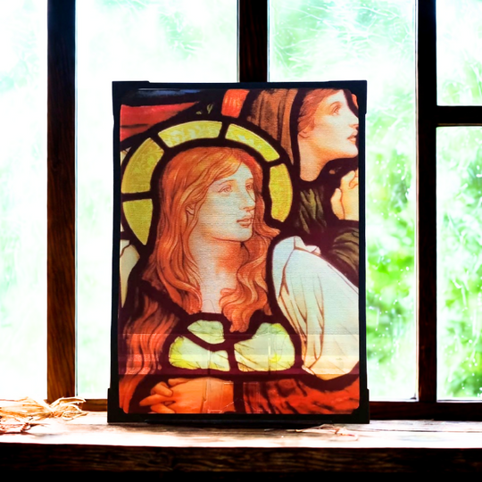 Mary Magdalene Stained Glass Effect Panel