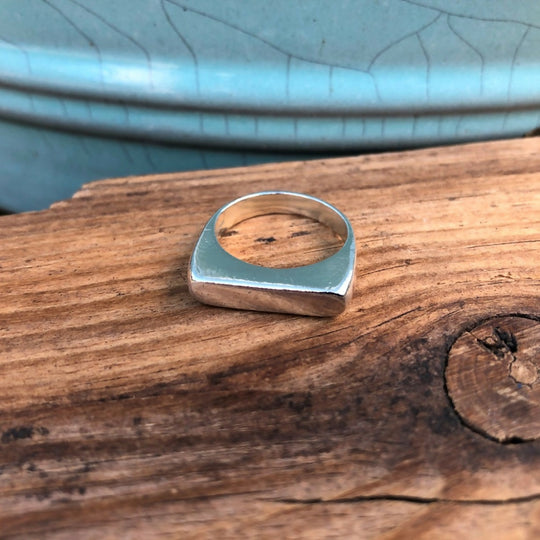 Chunky Cornish Sterling Silver Signet Ring