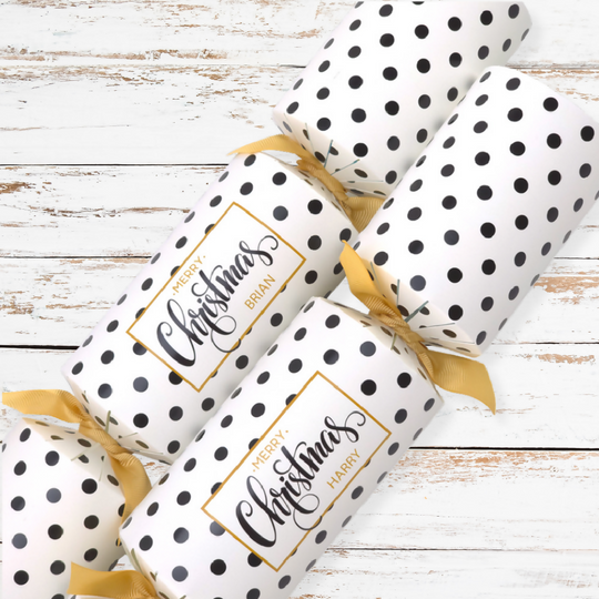 Personalised Cracker Making Craft Kit | Christmas Spots | Makes 4 or 6 Crackers